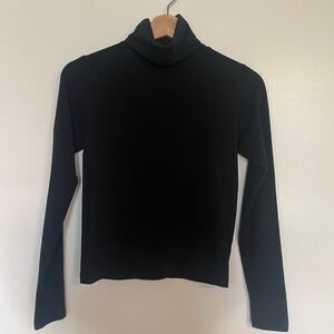 Los Angeles Apparel Black Cotton Spandex Turtleneck